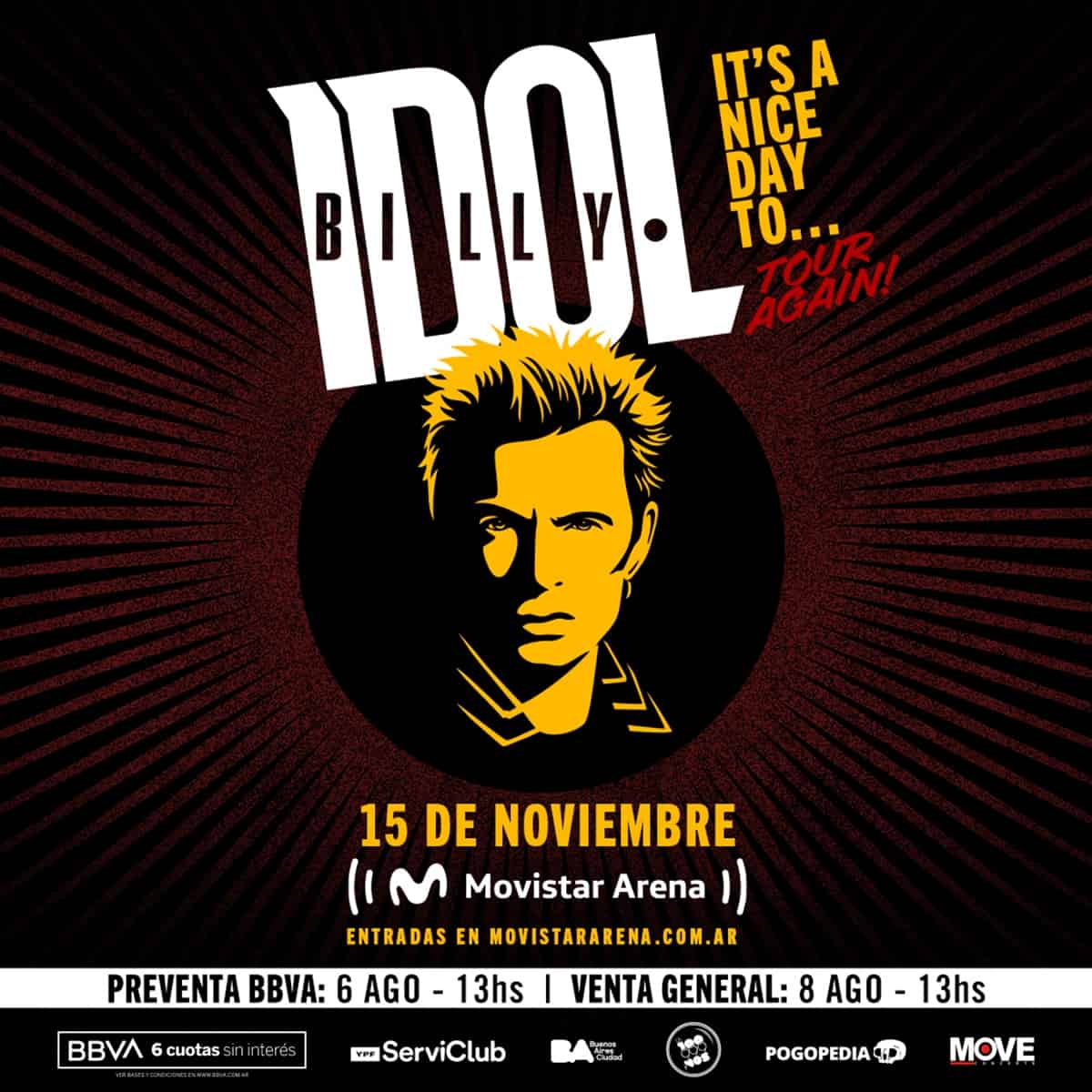 Billy Idol en Argentina: el regreso del ícono rebelde del rock al Movistar Arena